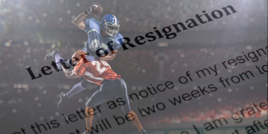 Resignation letter with American football background Resignation letter with American football background