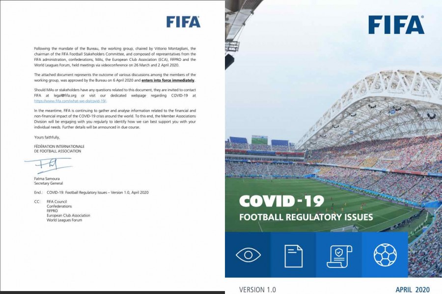 Photo of FIFA FOOTBALL REGULATORY ISSUES APRIL 2020 document Photo of FIFA FOOTBALL REGULATORY ISSUES APRIL 2020 document