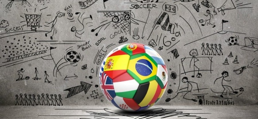 Football_of_Flags_in_front_of_Picture_Wall Football_of_Flags_in_front_of_Picture_Wall