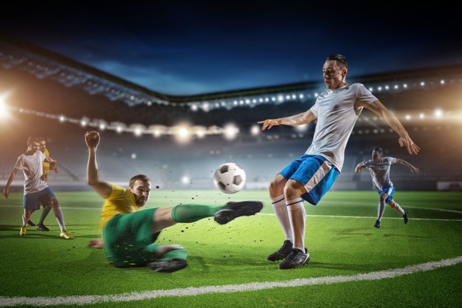 Football Player Tackling Football Player Tackling