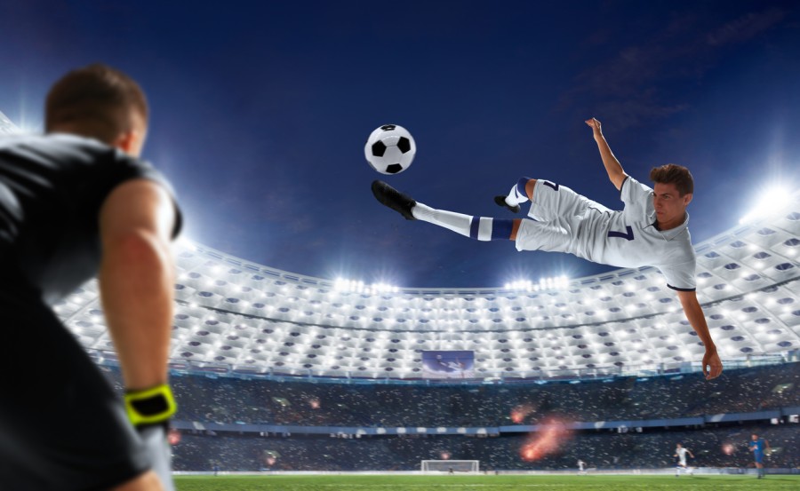 Footballeer Striking Ball Footballeer Striking Ball