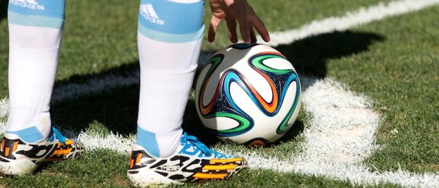 Football place in corner Football place in corner