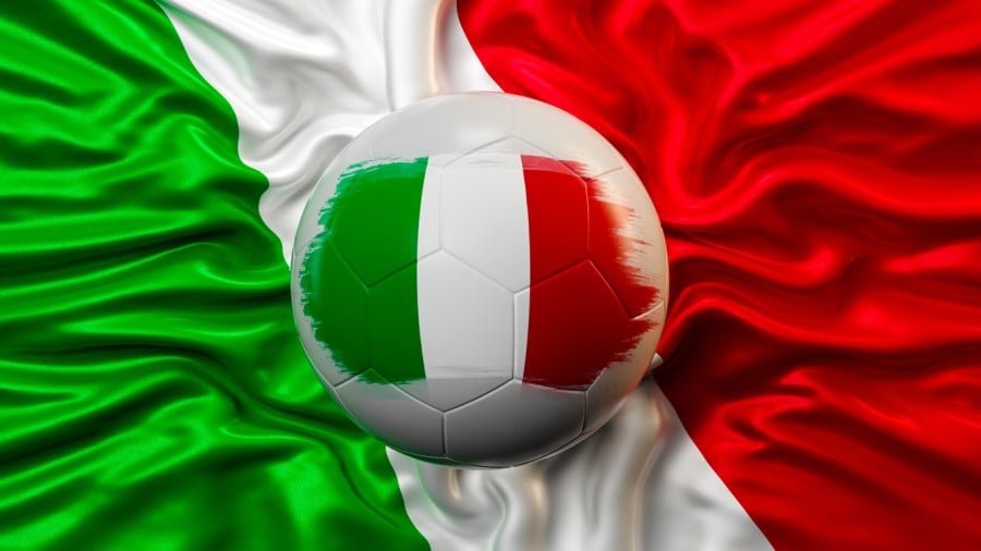 Italy flag and ball Italy flag and ball