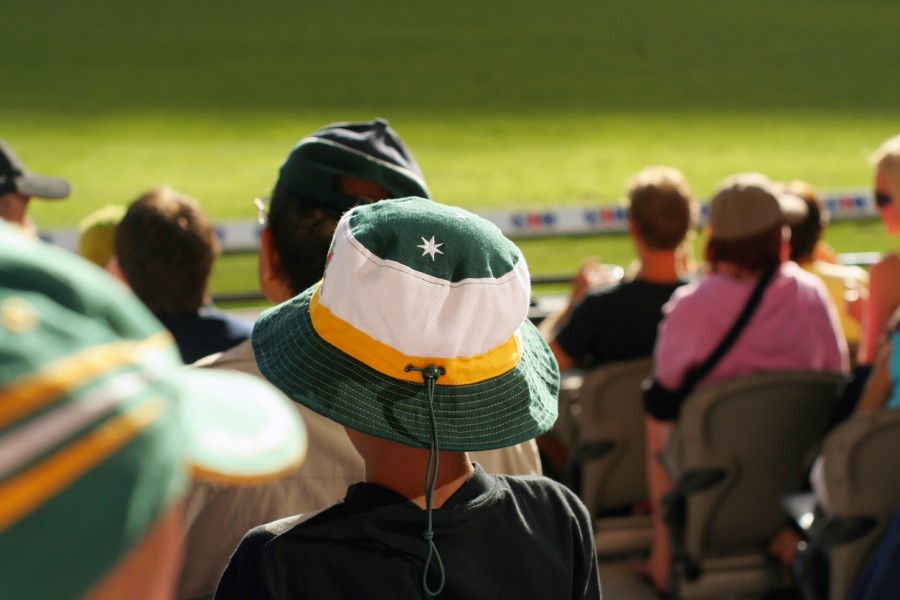 Young spectator in Australian Hat Young spectator in Australian Hat
