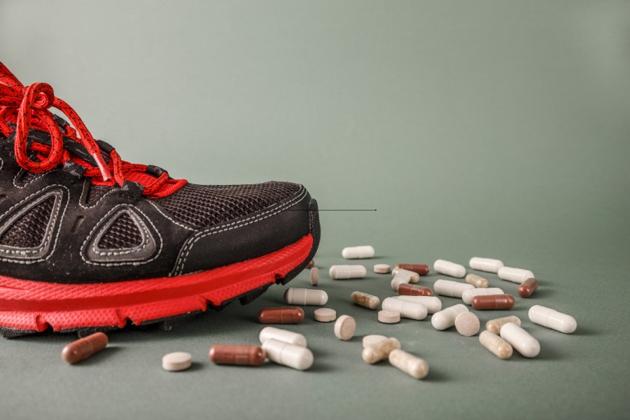 Trainers stepping on pills Trainers stepping on pills