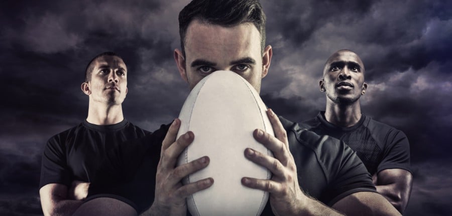 Rugby Player holding ball Rugby Player holding ball
