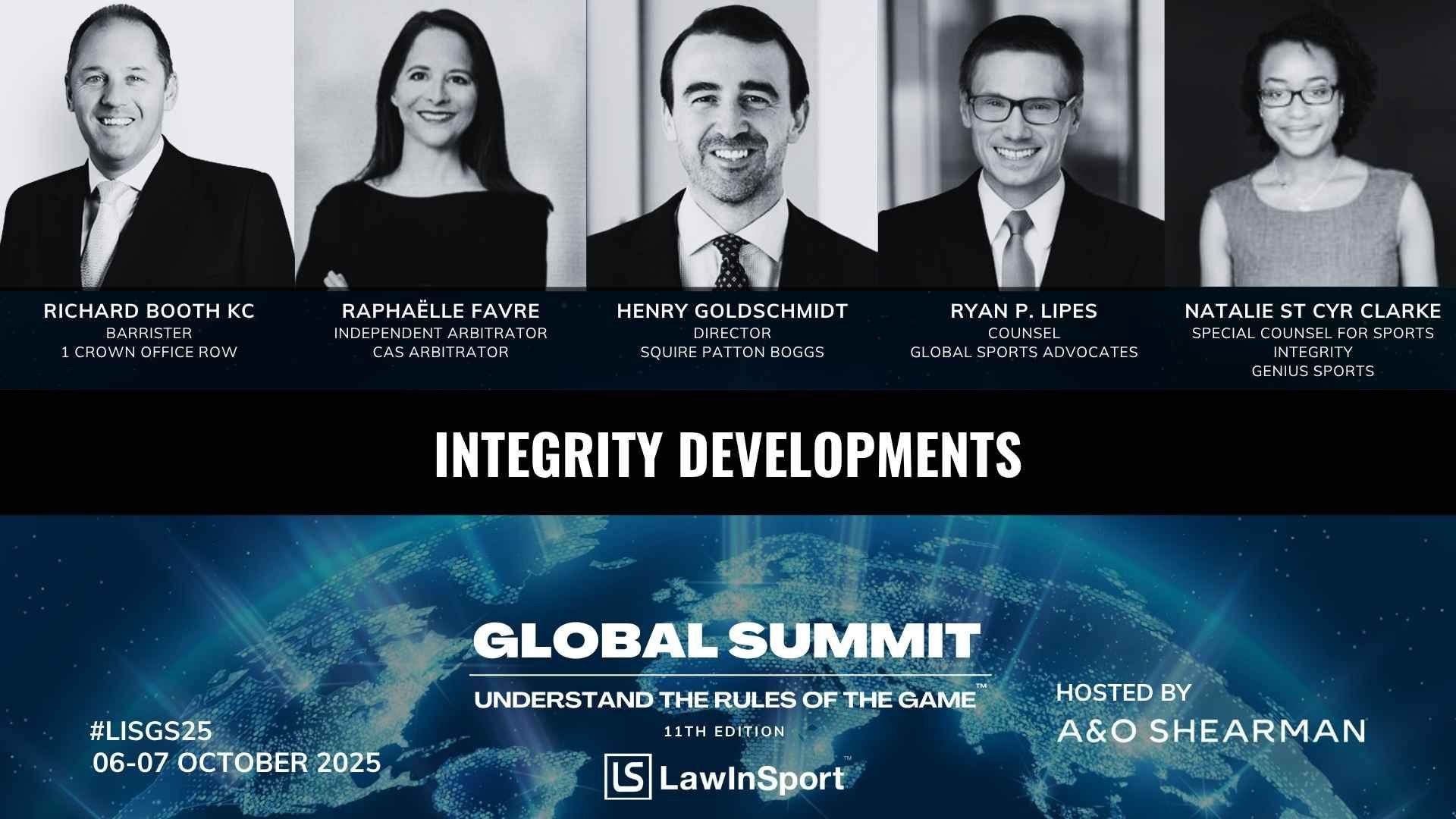 Speakers profiles images for integrity developments panel discussion