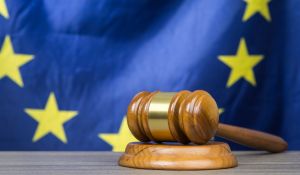 Gavel with European Union Flag