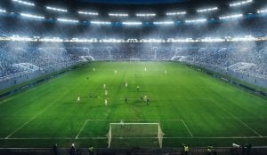 High angle of Football Match
