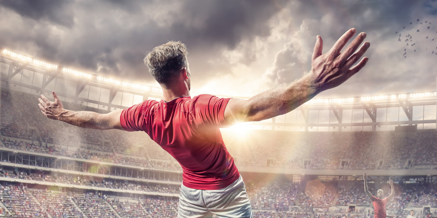 Footballer Celebrates