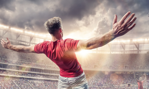 Footballer Celebrates