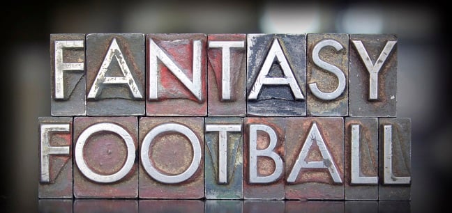 Fantasy football in block letters