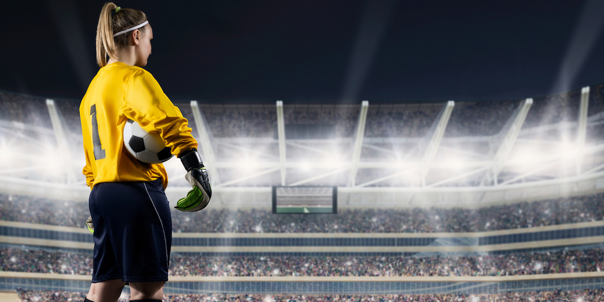 Female Footballer on field