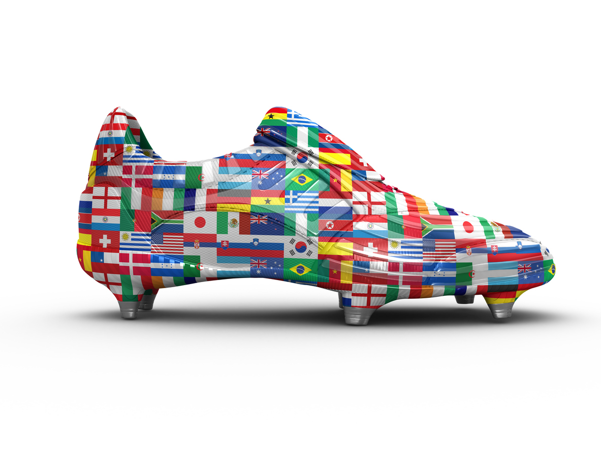 Football Boots With Flags of National Teams