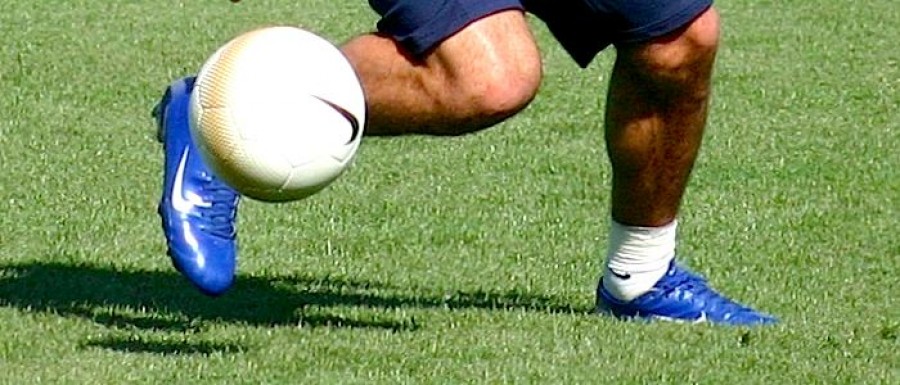 Football inbound to blue boots