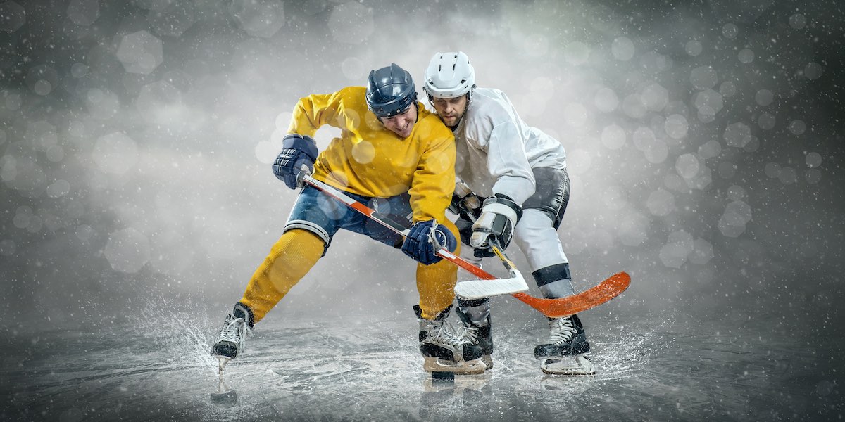 Ice Hockey Players colliding 