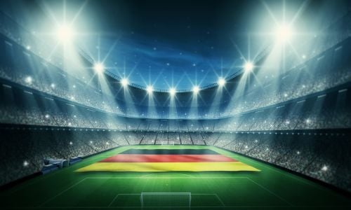 Germany Flag on football pitch