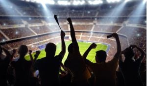 Fans in football stadium