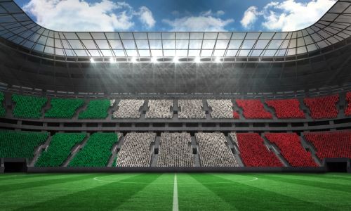 Italian flag on football stadium