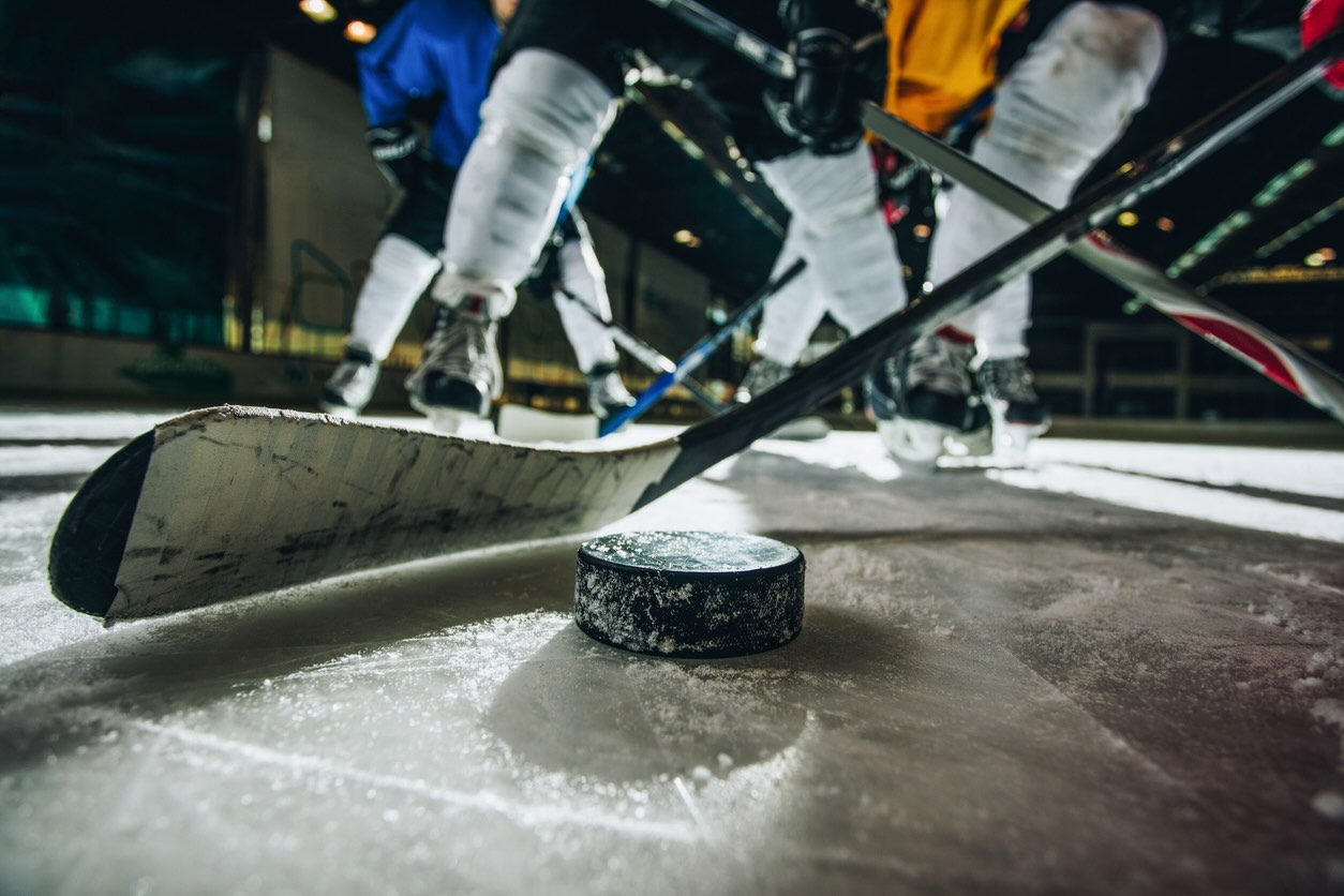 Ice Hockey Puck and Stick